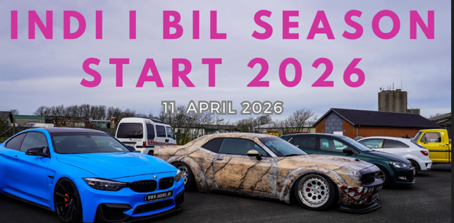 DriveMeetups data som træf hos INDIBIL Seasonstart 2026 - Kom med til dette træf den 11/Apr  som afholdes af INDIBIL.DK